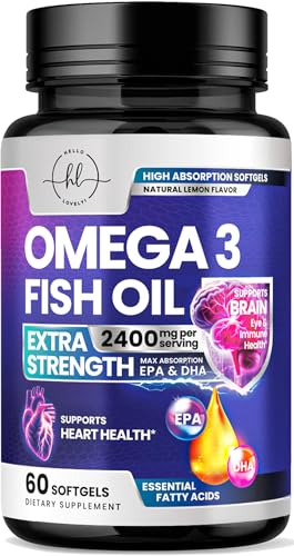 Omega 3 Fish Oil Supplements 2400mg - Triple Strength Omega