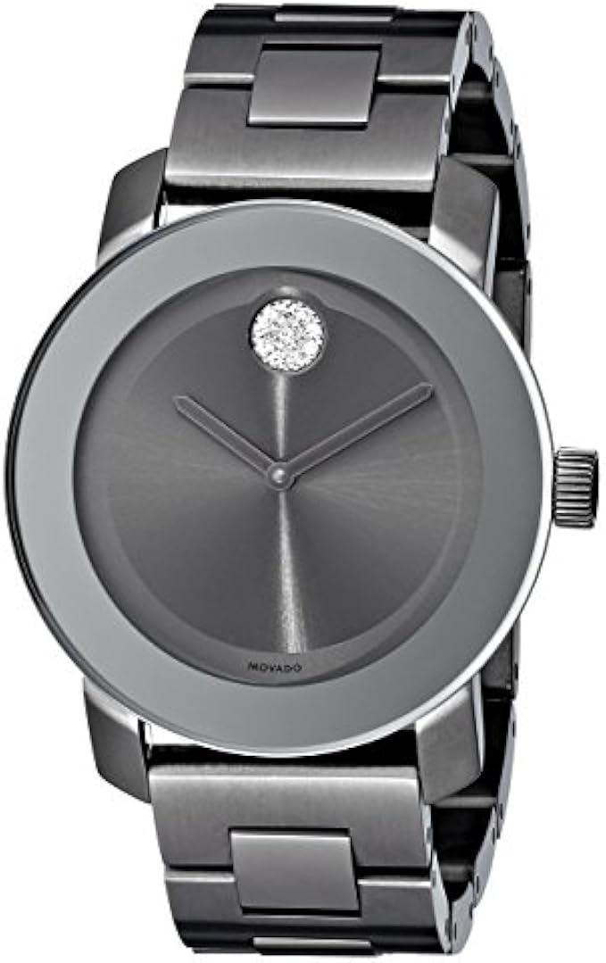 Movado Women's 3600103 Bold Gunmetal-Tone Bracelet Watch with Swarovski Crystals