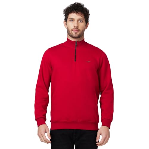 Image of Spykar Blended High Neck Full Sleeve Sweatshirt for Men