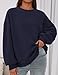 PRETTYGARDEN Sweatshirt for Women Oversized Crewneck Long Sleeve Pullover Fleece Top 2026 Fall Winter Fashion Outfits Clothes (Navy Blue,Large)