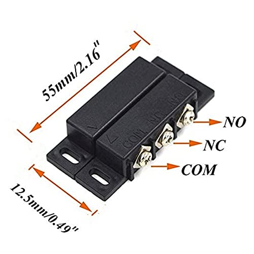 Image of 4Sets Magnetic Reed Switch, Magnetic Door Switch /Magnetic Contact Switch /Normally Open Closed NC NO Door Alarm Window Security, for DC 5V 12V 24V Light