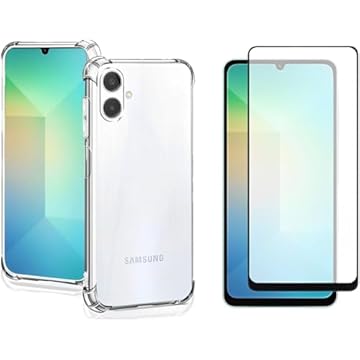 Kit Capa Capinha Anti-Impacto + Película 3D Vidro Temperado Para Samsung Galaxy A06 Tela 6.7 | Proteção Total | Transparente | Case Air Anti Impacto + Película De Vidro Temperado 3d Resistente