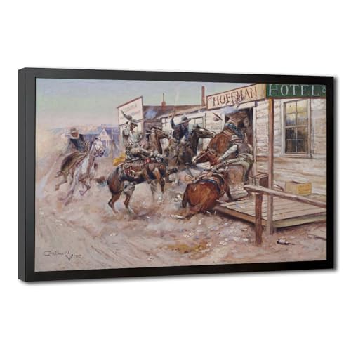 Affiches sur toile decoration murale bureau Charles Marion Russell cadre suspendu Ouest Americain