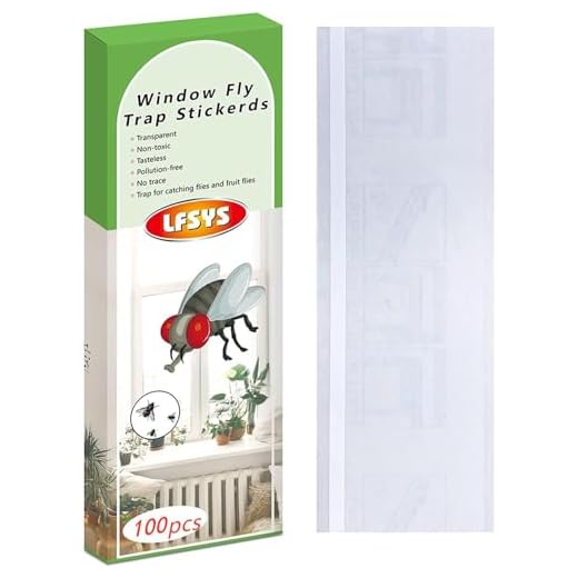 LFSYS 100 Pack Window Fly Trap, Fruit Fly Traps for Indoors, Fly Paper Sticky Strips, Fly Traps for Indoors Bug Catcher Clear