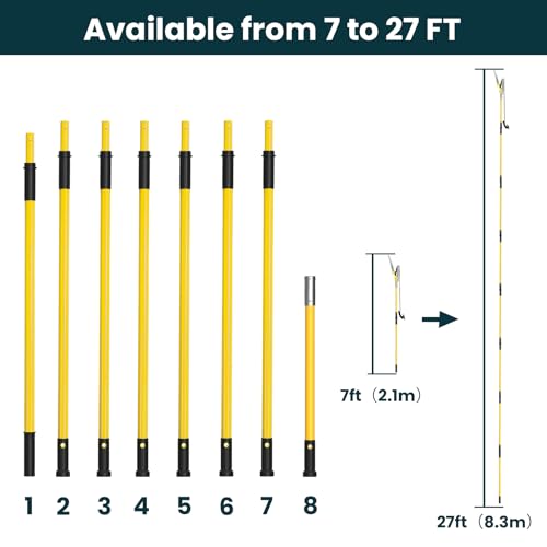 Image of Manual Pole Saws for Tree Trimming 27 FT, Tree Trimmer Long Handle Pruner with Thickened Saw Blade and Scissor, Palm Tree Trimmer for Backyard and Garden, Branch Cutter Pole Saw