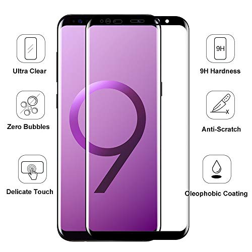 Image of Screen Protector for Samsung Galaxy Note 8 | Note 9 (Black) Tempered Glass Edge-to-Edge Full Glue Curved Screen Guard With Installation Kit.