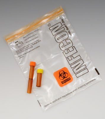 9" x 12" Bitran Infecon Specimen Transport Bag with Pouch and Biohazard Message for Short Term Storage (2.8 mil) (250 Bags) - AB-15-4-22