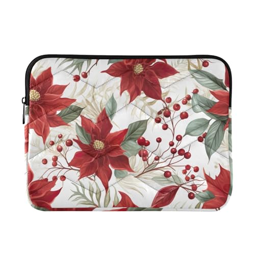 Funda para Portátil 13-14 Pulgadas Berries Red Flowers
