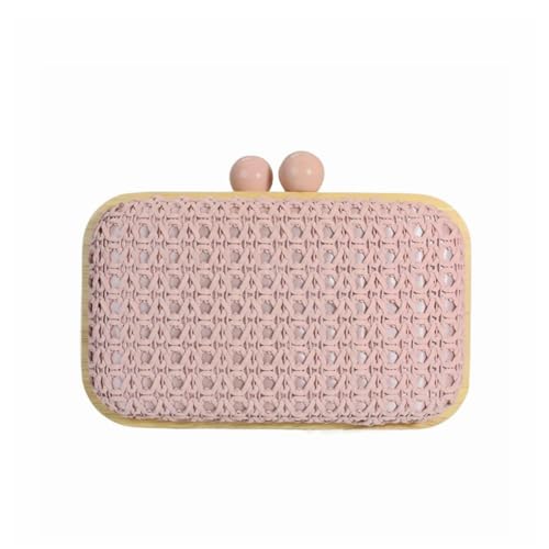 Image of Women Straw Clutch Purse Handwoven Summer Evening Bag Beach Straw Handbag Wedding Party Clutch Bag Wicker Purse