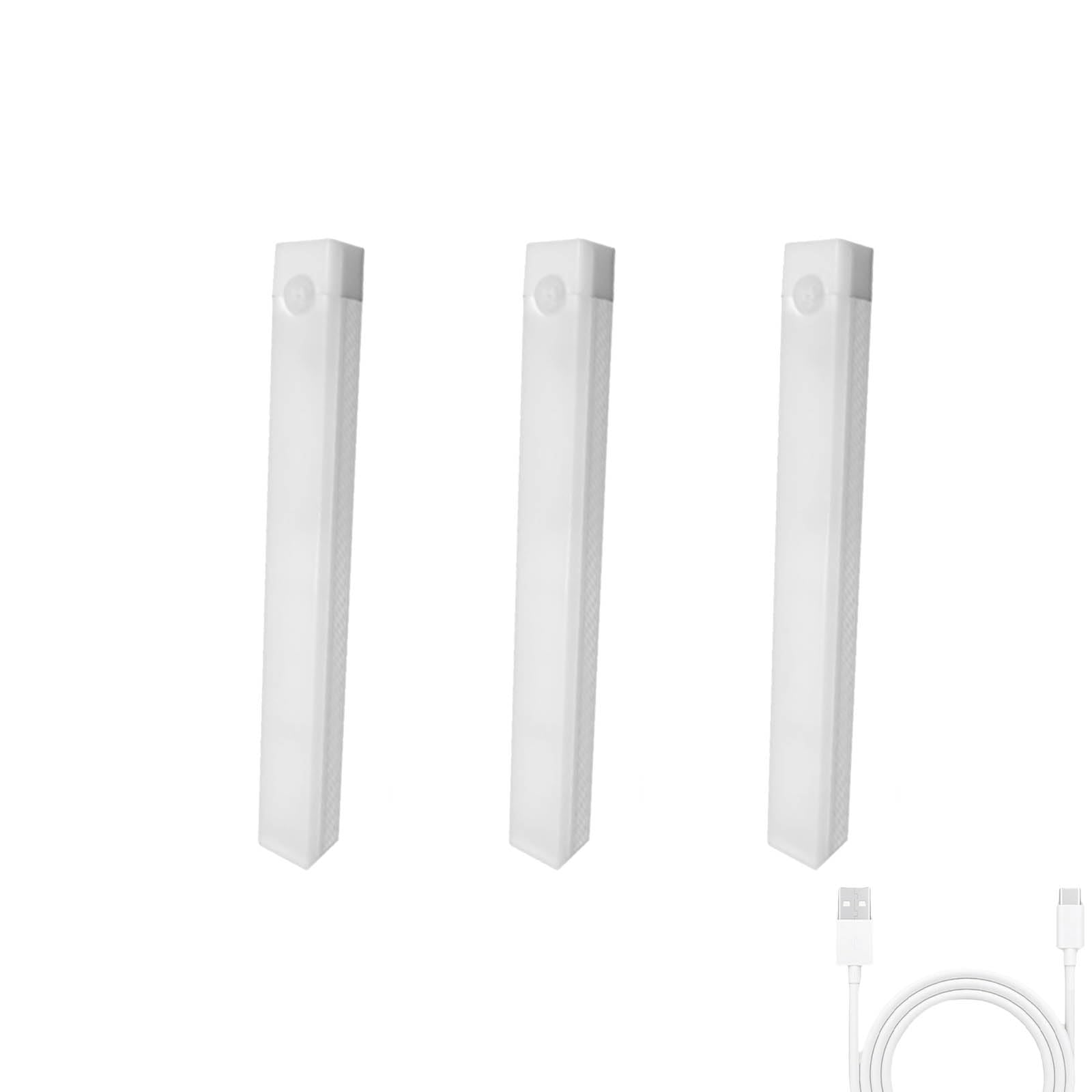 Punch-Free Smart Sensor Magnetic Rechargeable Led Lights, Motion Activated Cabinet Lights, Punch Free Smart Sensor Magnetic Rechargeable Led Light, for Stairs, Wardrobe (White Light 20cm/7.87in)
