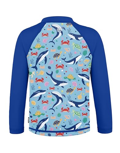 Image of Toddler Boys Swim Shirts Rash Guard Long Sleeve UPF 50+ Sun Protection