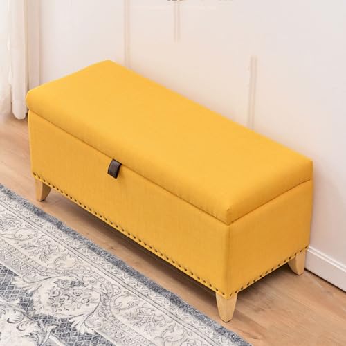 Pouf banc de rangement design capitonné pour salon moderne