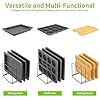 LAEMYFYRE Kitchen Organizer Rack - 4-Slot Heavy-Duty Holder for Cutting Boards,Cookware – Rust-Resistant, Space-Saving Design with Non-Slip Feet for Countertop and Cabinet Storage (1 Pack) #5