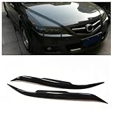 For 2003 2004 2005-2013 Mazda 6 Black Headlight Eyebrow Eyelid Cover 2PCS
