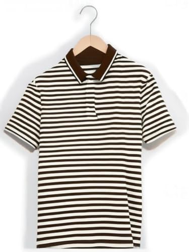 Image of Mack Jonney Men's Striped Cotton Rich Polo T Shirt | Collar Tshirts | Half Sleeves | Stripe-Regular Fit-MACK640682