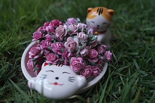 100 pcs Tiny Artificial Roses Mixed Pink Five Color Mulberry Paper Flower 15-18 mm Flower Wedding Scrapbooking, 5COLORPINKSHADE1.5CM100