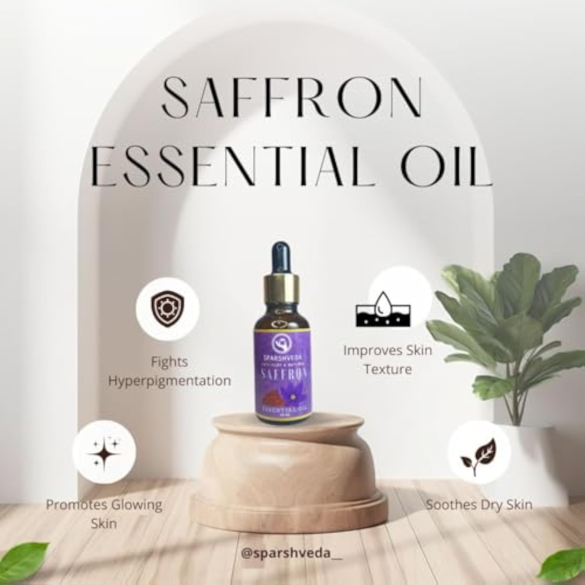 Sparshveda Essential Saffron, 30ML, 100% Pure