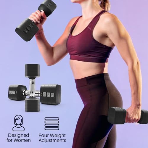 Image of 20LBS Adjustable Dumbbell Set, 4 in 1 Free Weights Dumbbells Set for,4lb 6lb 8lb 10lb, with Metal Non Slip Handle,Quick Change,Home Gym Strength Training Equipment for Men and Women