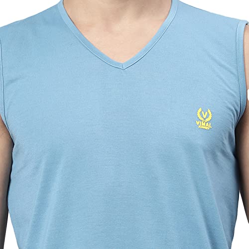 Image of Mack Jonney Regular Fit Cotton Solid Gym Vest for Men-V SL ANTHRA 01-P