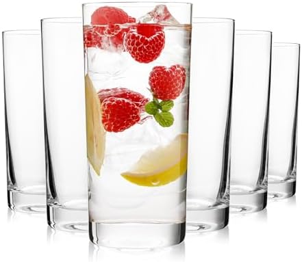 Highball Glasses Set of 6, 16oz Tall Drinking Glasses, Water Glas...