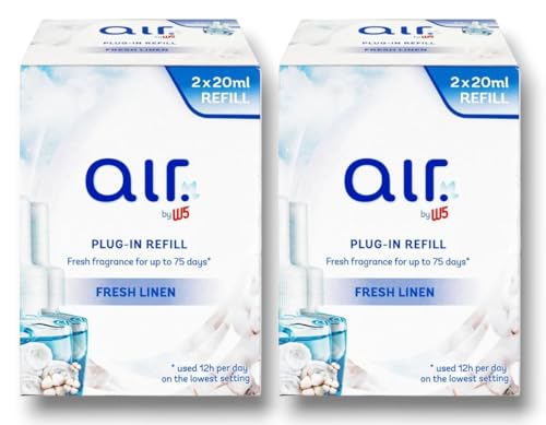 2x Air by W5 - Lidl | Plug in Refill - Fresh Linen | 2x20mL Refills in Each Pack