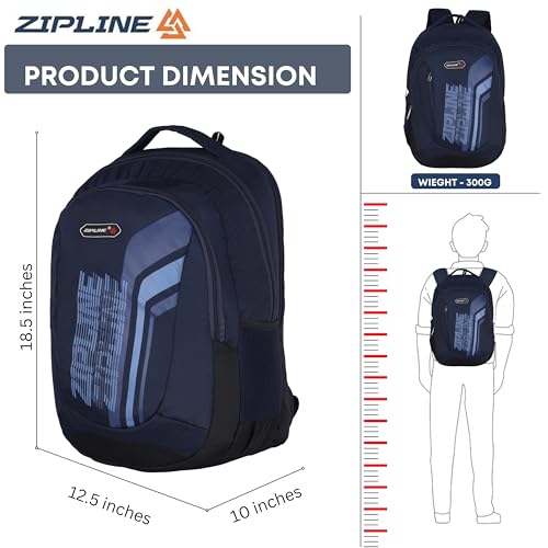Image of Zipline Casual backpack School bags for boys & Girls |35L Water Resistant backpack bags for women|Stylish,Lightweight,Durable|College bag for boys