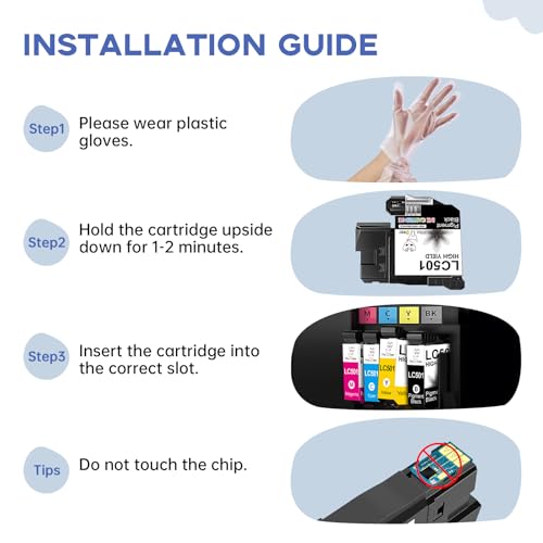 Image of Miss Deer LC501 Ink Cartridges Combo Pack Compatible for Brother LC501 LC501XL Ink Cartridgesuse with MFC-J1260DW MFC-J1360DW MFC-J1410DW Printers,4 Pack