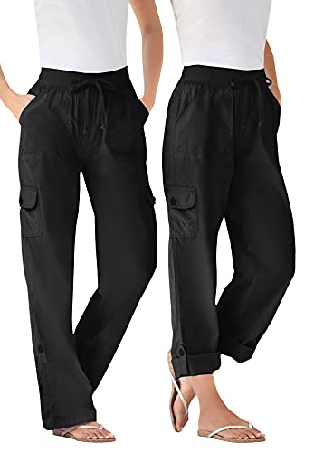 Woman Within Plus Size Convertible 2-in-1 Cargo Pant & Capri Elastic Waist