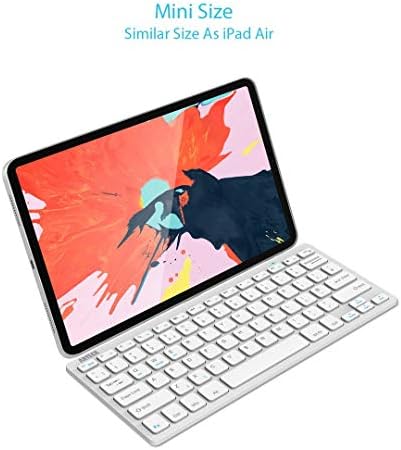Arteck Ultra-Slim Bluetooth Keyboard Compatible with iPad 10.2-inch/iPad Air/iPad 9.7-inch/iPad Pro/iPad Mini, iPhone and Other Bluetooth Enabled Devices Including iOS, Android, Windows, Silver