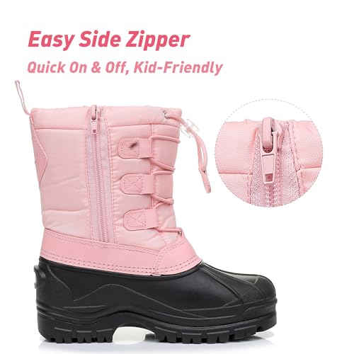 Felabo Kids Boys Girls Snow Boots Water-Resistant Winter Boots with Warm Lining & Anti-Slip Sole (Little Kid/Big Kid)3