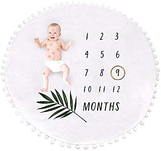 SAGA Essentials Baby Monthly Milestone Blanket | Wooden Ring | Swaddle | Ultra