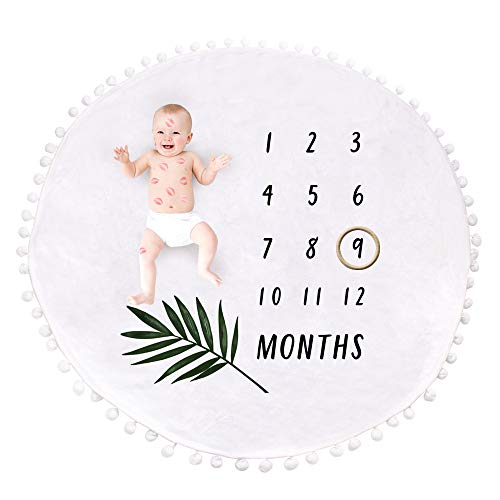 SAGA Essentials Baby Monthly Milestone Blanket | Wooden Ring | Swaddle | Ultra