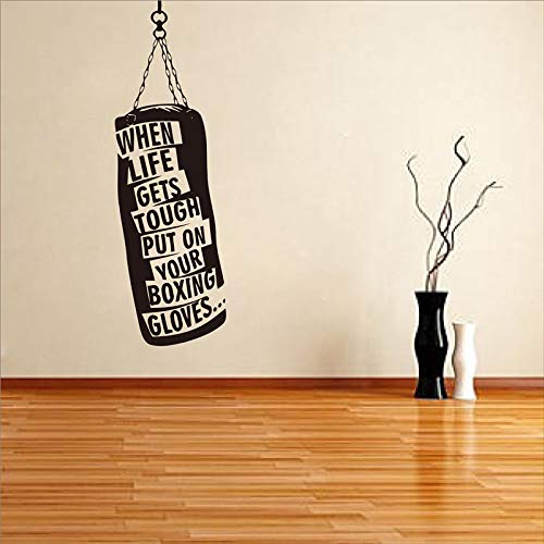 Gadgets Wrap When Life gets. Punch Bag Gloves Boxing Motivational Wall Decals Fitness Gym Hobby Quote Vinyl Stickers