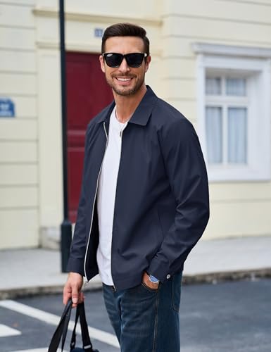 MAGCOMSEN Men's Lightweight Jacket Full Zip Golf Jackets Collar Windbreaker Casual Spring Coat With 3 Pockets - Image 4