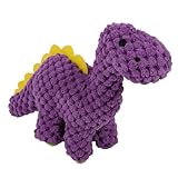 goDog Checkers Just for Me Dinos Bruto Squeaky Plush Dog Toy, Chew Guard Technology - Purple, Mini