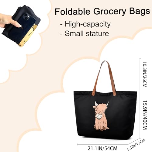 LEMEDE 30L Zip Grocery Bag - WYSIWYG,Minimalist Style Tote Bag,Wide Handheld to Reduce Shoulder Pressure,Gift for women3