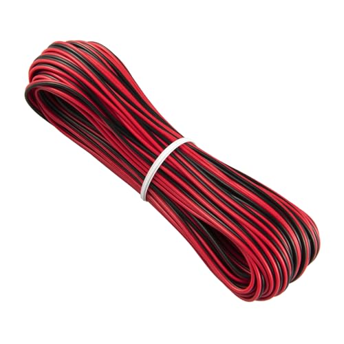 Urcianow 15 Metros Cable Rojo Negro Led 2x0,2mm² negro y rojo Cable 2 Hilos de PVC Paralelo 17 * 0.12mm Alambre Cobre Estañado para Conectores de Tira de LED