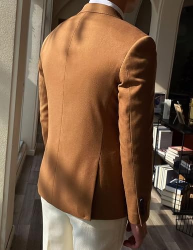 Men's Double Breasted Blazer Sport Coat Regular Fit Peak Lapel Formal Jacket Tuxedo for Wedding Prom2