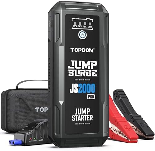 Car Battery Jump Starter, TOPDON 2000A for Petrol Engines 8L/Dies...
