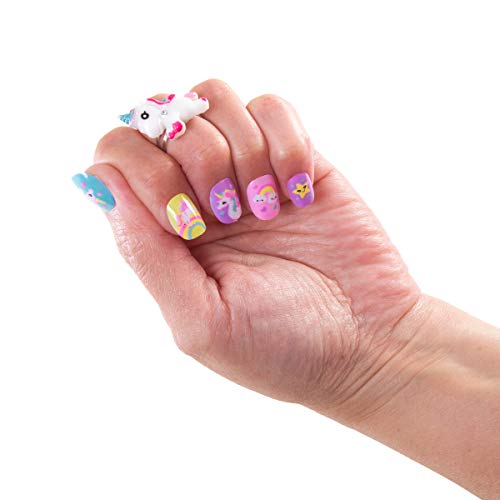 Hot Focus Unicorn Nail Art Gift Set – 112 Piece Scented Girls Nail Kit Includes Press On Nails, Nail Polishes, Toe Separators And More – Non-Toxic Water Based Peel Off Nail Polish #TOP5