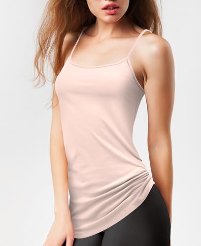 Sexy Basics Women's Basic Solid Color Cotton Stretch Camisole Adjustable Spaghetti Strap Tank Top- Multi Packs3