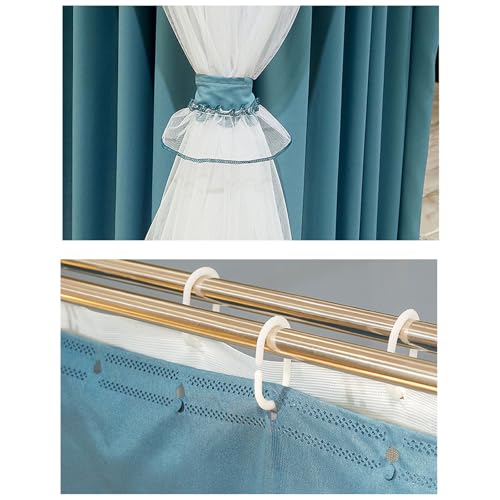 Cortinas de cama con dosel de 4 esquinas toldo de cama de lujo y mosquitera de pie para suelo doble capa 6