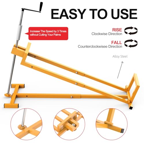 1200LBS Heavy-Duty Lawn Tractor Lift & Riding Mower Lift Jack, 3 Mins Quick Setup, Steel Frame Lawn Mowers & Lawn Mower Lift with Rotating Sleeve & Manual and Power Tool Handle - Image 6