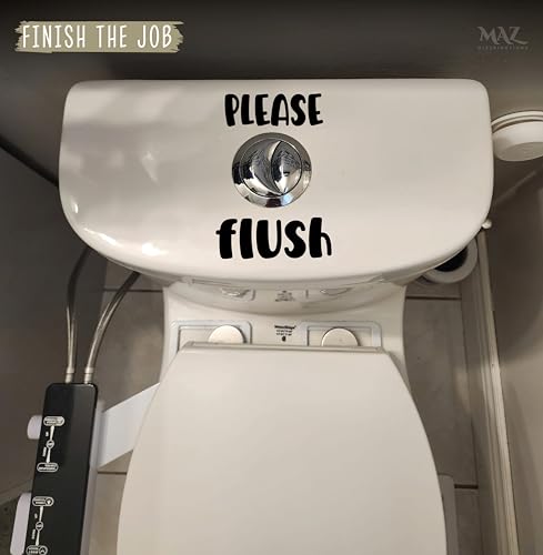 Image of MAZ DISTRIBUTIONS - Please Flush and Close the Lid - Vinyl Decal for Washroom - Waterproof Sticker for Mirror - Indoor & Outdoor Sticker for Window - Easy Use for Bedroom and Bathroom - MAZ 429