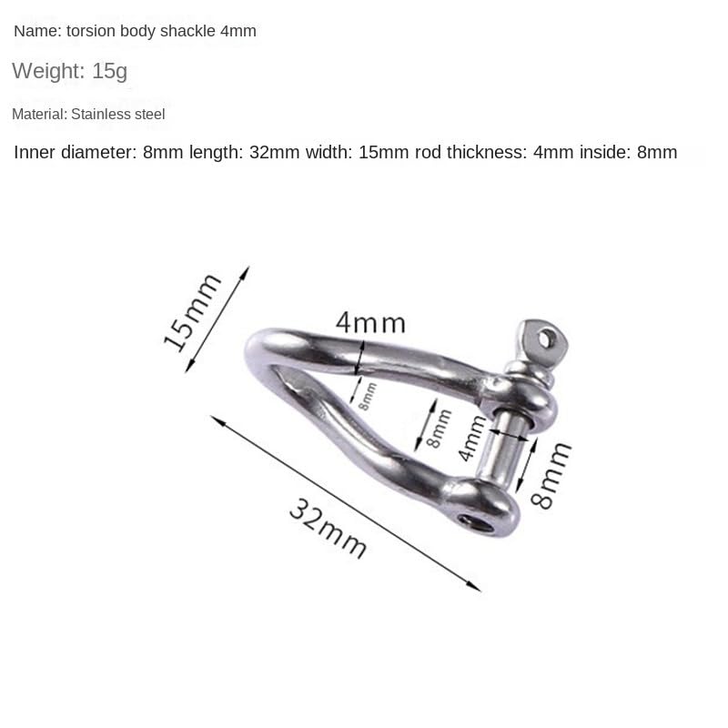 yubeilvcai Marine Stainless Steel Twist Shackle Quick Lifting Shackle 2 Pieces