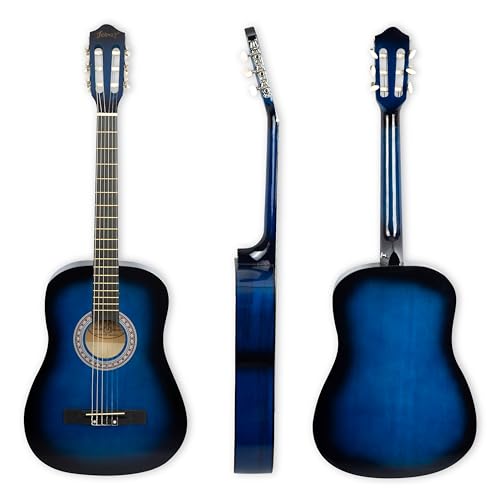 Image of Juarez 38 Inch Classical Guitar with Nylon Strings for Beginners, Finger-Friendly Full Size Guitar Kit with Bag, Picks, Strap & Extra Steel Strings for Upgrade, TBS