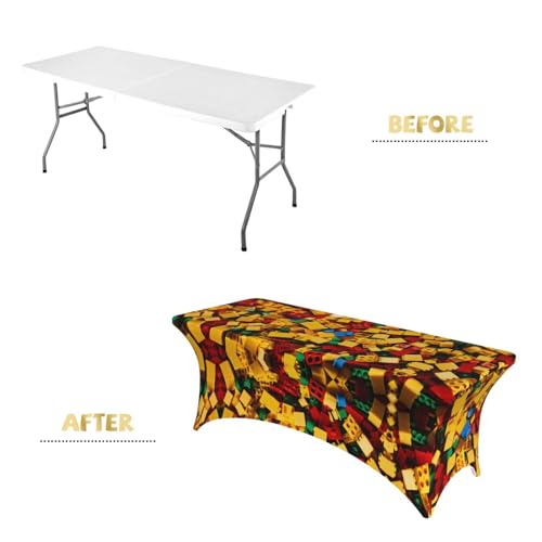 Housse de table brique pour décorer vos anniversaires et fêtes de 1,8m