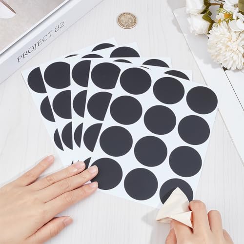 CRASPIRE 360Pcs Chalkboard Labels Round Blackboard Labels Stickers PVC Waterproof Reusable Erasable Blank Stickers Peel and Stick for Pantry Jar Canisters Office Home Kitchen - Image 3