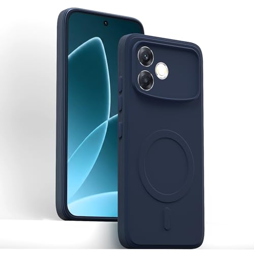 Image of Pikkme Back Cover for Oppo F33 Pro 5G Soft Matte Silicone Mag-Safe Design (Mag-Safe Not Support) Camera Protection | Slim Fit Bumper Cover (Blue)