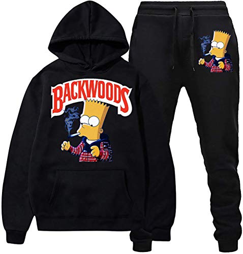 WUHONZS Unisex S-Impson Backwoods Hoodie and Sweatpants Suit Fashion Casual Sweatshirts Suit Hoodies Tracksuit for Man Woman, XX-Large
